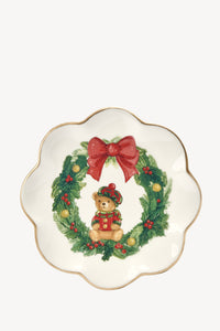 Desert Plate With Teddy Bear Wreath Decal