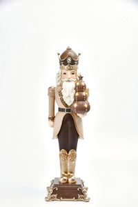 Med. Nutcracker Holding Xmas Tree With Led Light