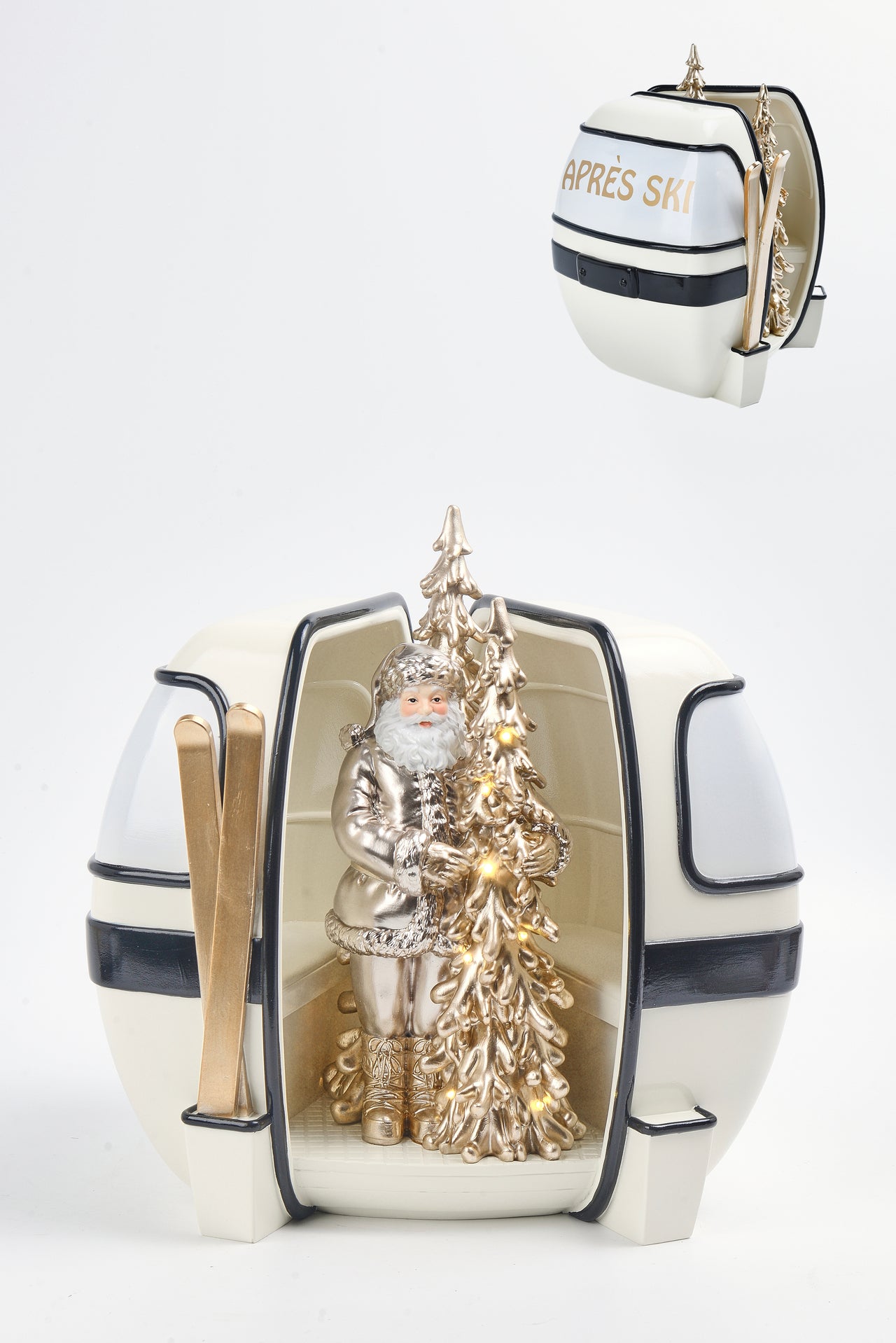 Ski Santa In Gondola With Led Light