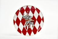 Round Plate With Circus Elephant Decal