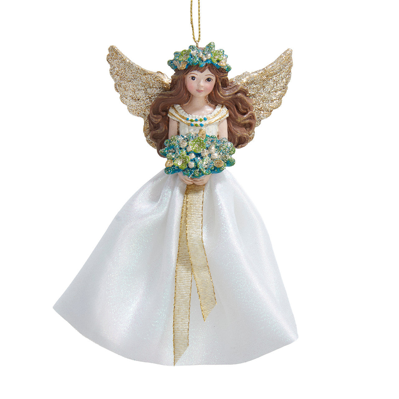 Gold, Blue & Green Contemporary Angel Ornaments