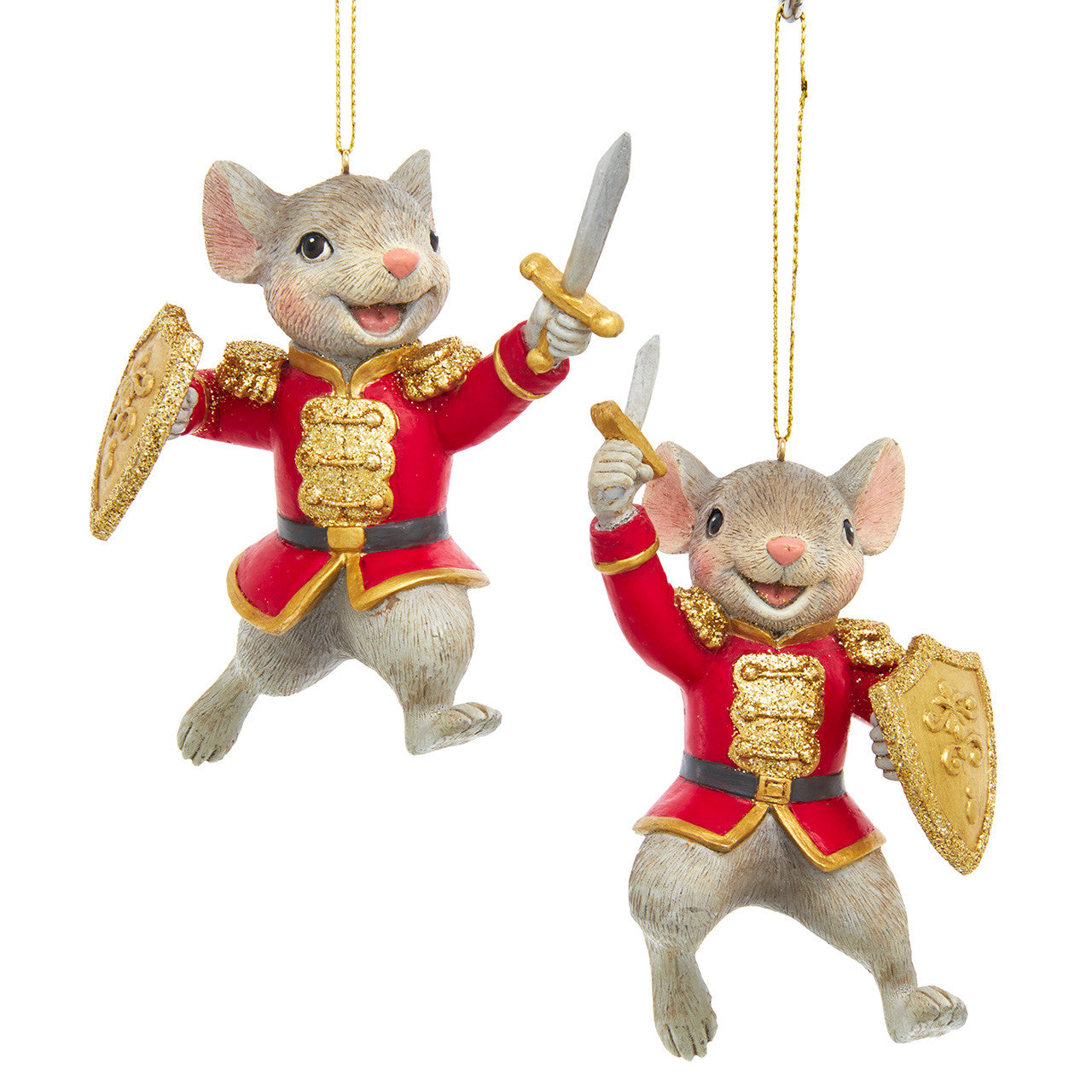 3.75" Nutcracker Suite Red Mouse Soldier Ornaments