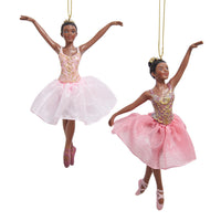 Black, Pink & Gold Ballerina Ornaments
