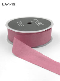 1 Inch Wrinkled Faux Silk Ribbon with Cut Edge – EA-1-19 Dusty Rose/Mauve (NEW)