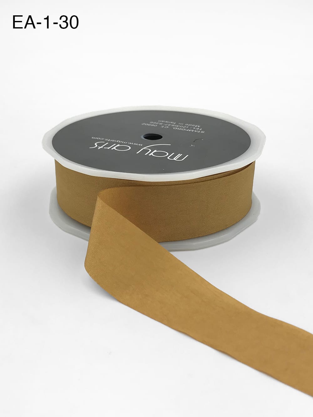 1 Inch Wrinkled Faux Silk Ribbon with Cut Edge – EA-1-30 Gold (NEW)