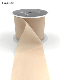 2.5 Inch Wrinkled Faux Silk Ribbon with Cut Edge – EA-25-02 Champagne