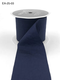 2.5 Inch Wrinkled Faux Silk Ribbon with Cut Edge – EA-25-03 Navy