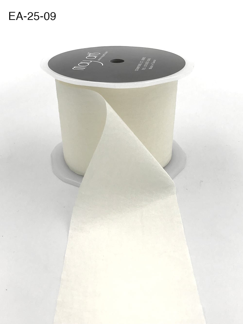 2.5 Inch Wrinkled Faux Silk Ribbon with Cut Edge – EA-25-09 Ivory