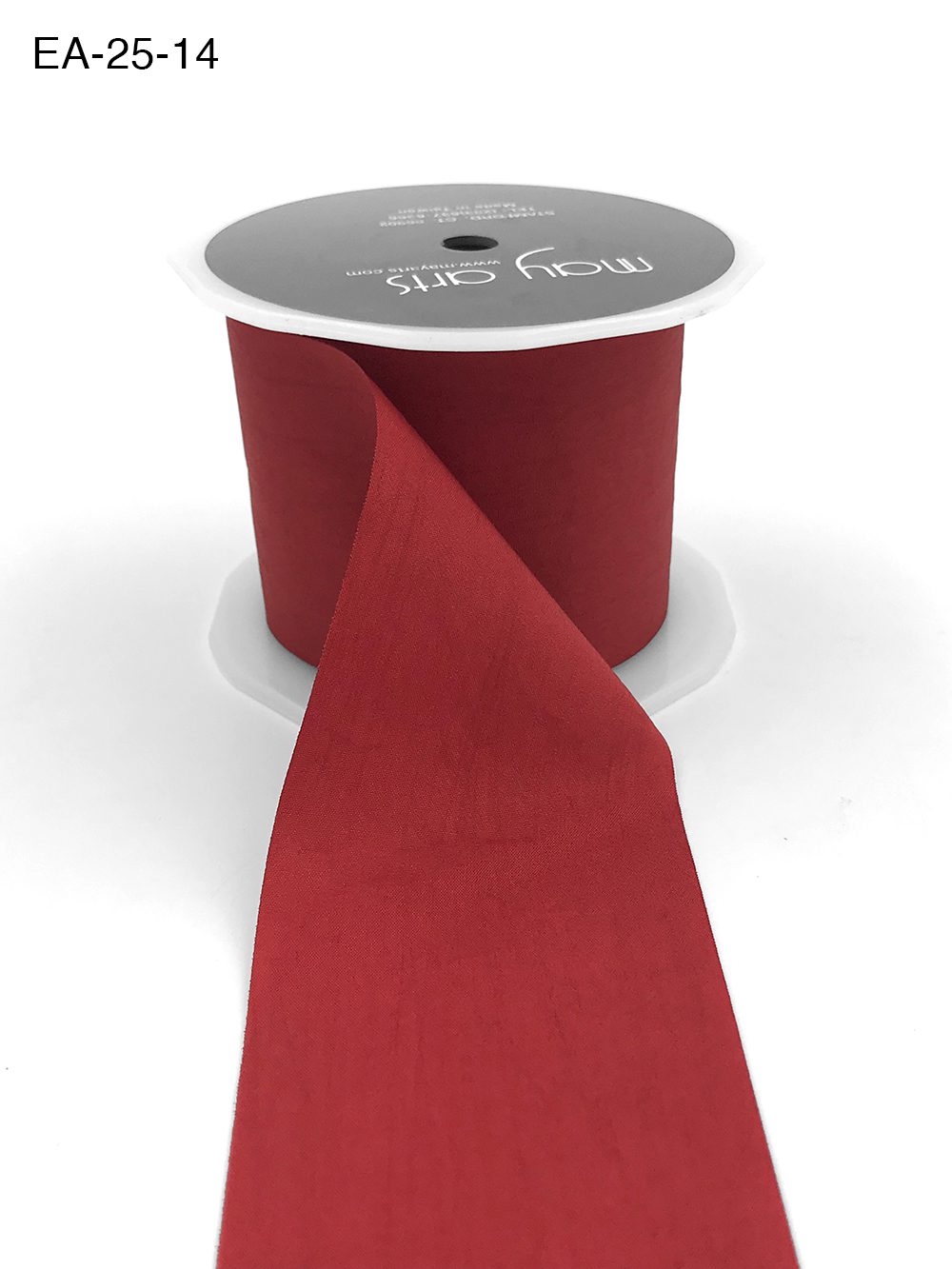 2.5 Inch Wrinkled Faux Silk Ribbon with Cut Edge – EA-25-14 Red