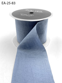 2.5 Inch Wrinkled Faux Silk Ribbon with Cut Edge – EA-25-83 Slate Blue (New)