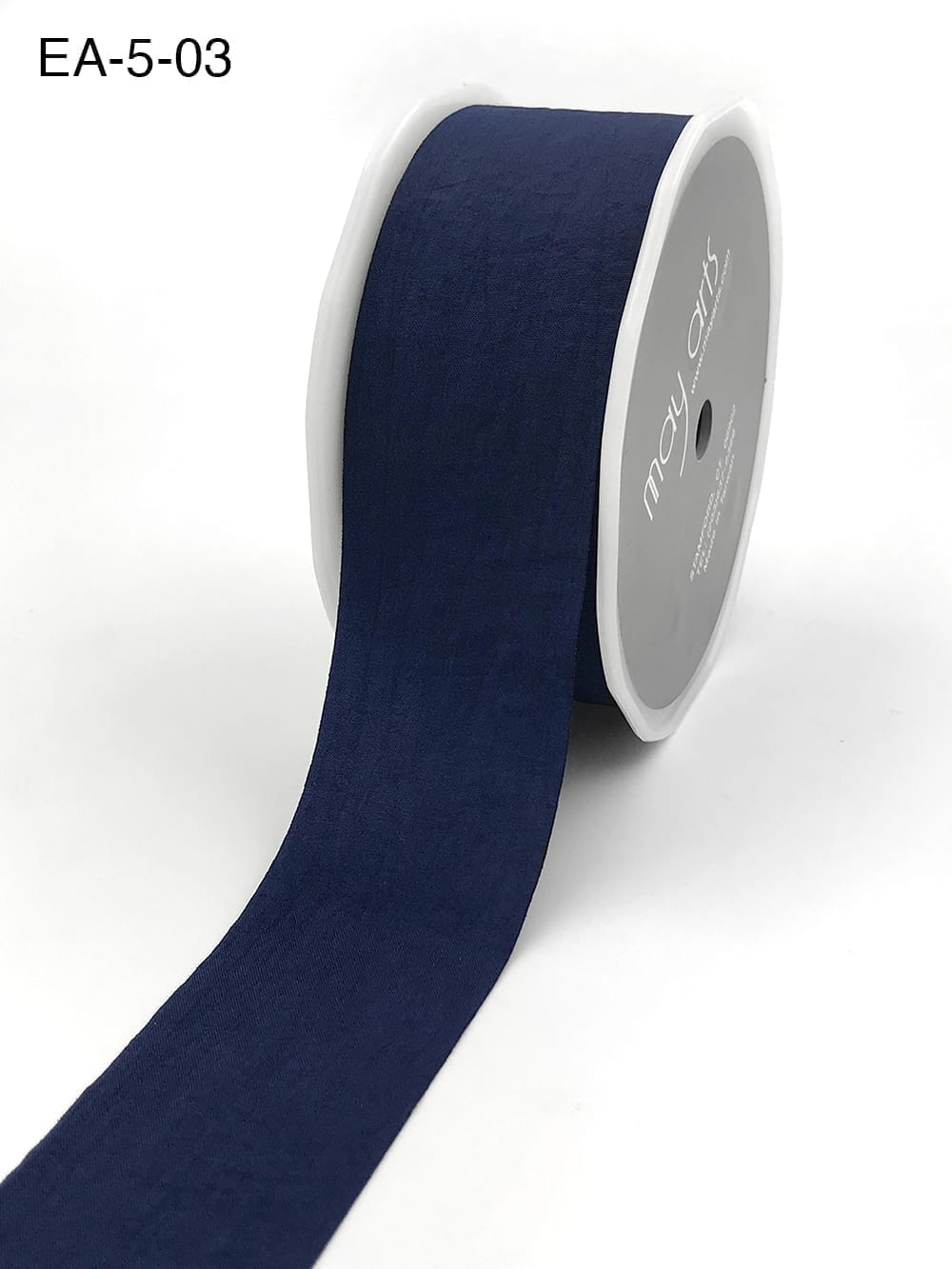 1.5 Inch Wrinkled Faux Silk Ribbon with Cut Edge – EA-5-03 NAVY (NEW)