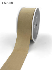 1.5 Inch Wrinkled Faux Silk Ribbon with Cut Edge – EA-5-08 TAUPE (NEW)