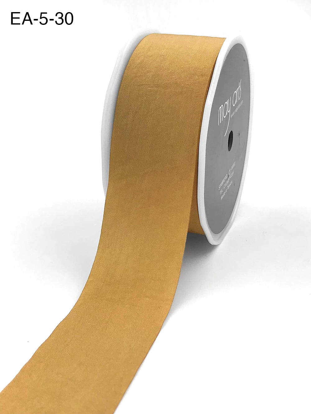 1.5 Inch Wrinkled Faux Silk Ribbon with Cut Edge – EA-5-30 Gold (NEW)