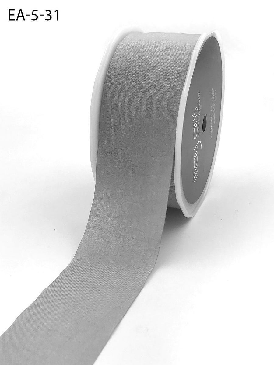 1.5 Inch Wrinkled Faux Silk Ribbon with Cut Edge – EA-5-31 LIGHT GRAY (NEW)