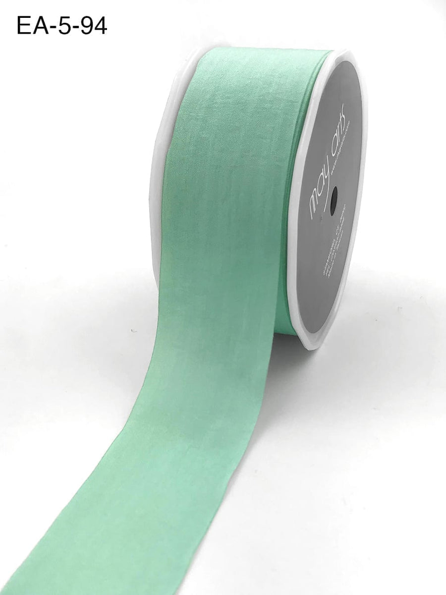 1.5 Inch Wrinkled Faux Silk Ribbon with Cut Edge – EA-5-94 ROBINS EGG BLUE (NEW)