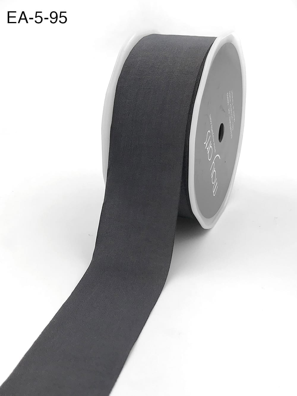 1.5 Inch Wrinkled Faux Silk Ribbon with Cut Edge – EA-5-95 CHARCOAL (NEW)