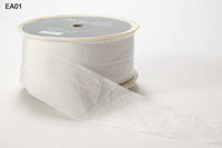 1.5 Inch Wrinkled Faux Silk Ribbon with Cut Edge – EA-5-01 WHITE