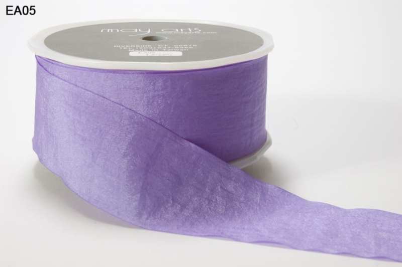 1.5 Inch Wrinkled Faux Silk Ribbon with Cut Edge – EA-5-05 LAVENDER
