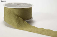 1.5 Inch Wrinkled Faux Silk Ribbon with Cut Edge – EA-5-16 OLIVE