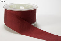 1.5 Inch Wrinkled Faux Silk Ribbon with Cut Edge – EA-5-25 BURGUNDY