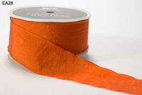 1.5 Inch Wrinkled Faux Silk Ribbon with Cut Edge – EA-5-28 ORANGE