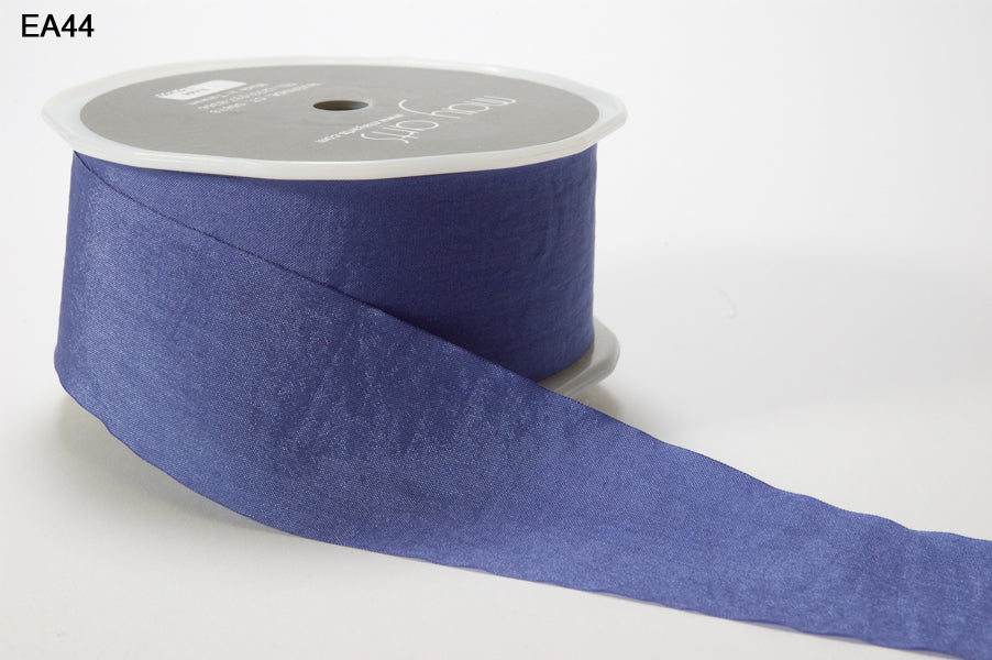 1.5 Inch Wrinkled Faux Silk Ribbon with Cut Edge – EA-5-44 PERIWINKLE