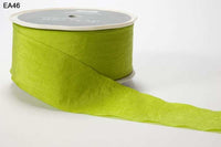 1.5 Inch Wrinkled Faux Silk Ribbon with Cut Edge – EA-5-46 PARROT GREEN