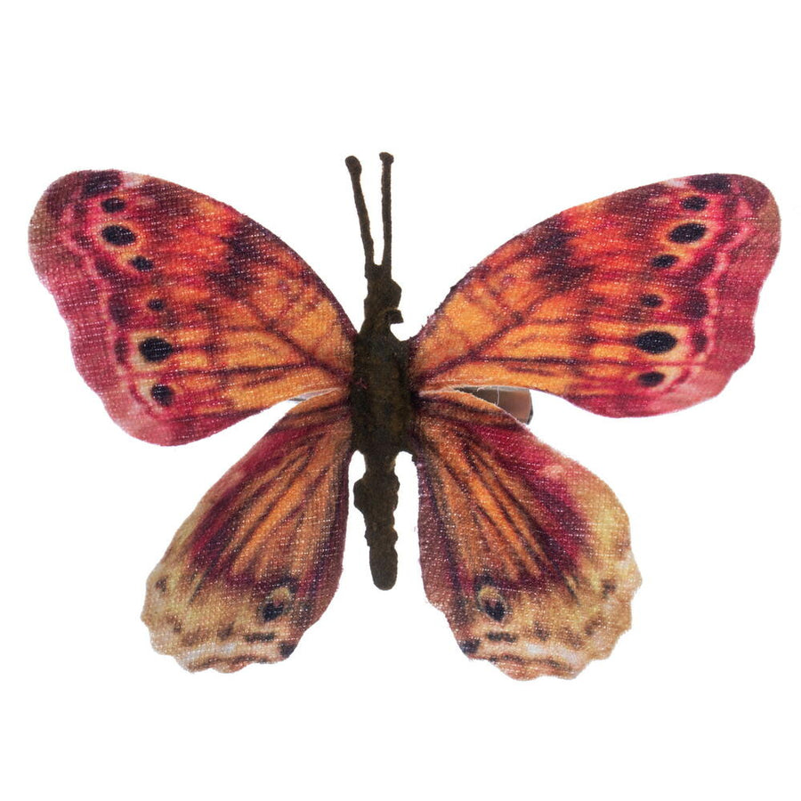 4.5" Pink/Mocha/Yw Butterfly Clip