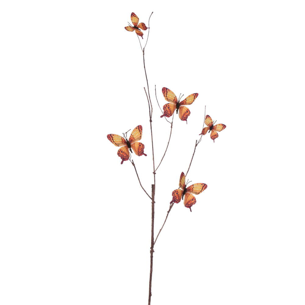 37" Yellow/Orange Butterfly Spray