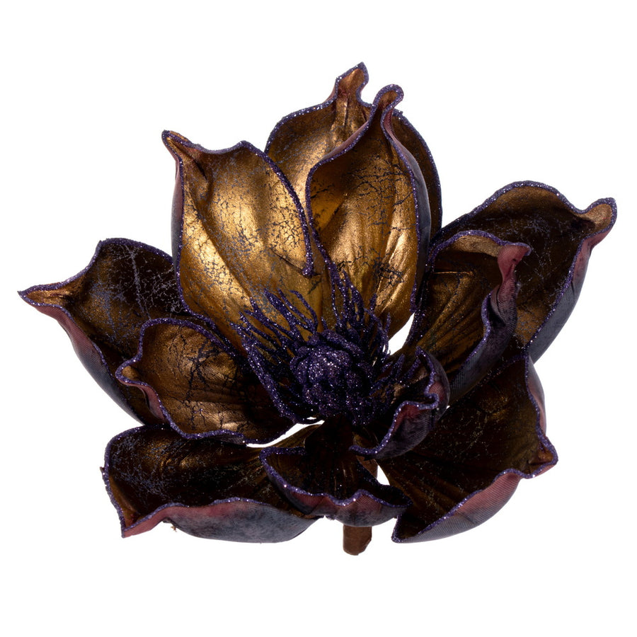 7" Purple Gold Glitter Magnolia