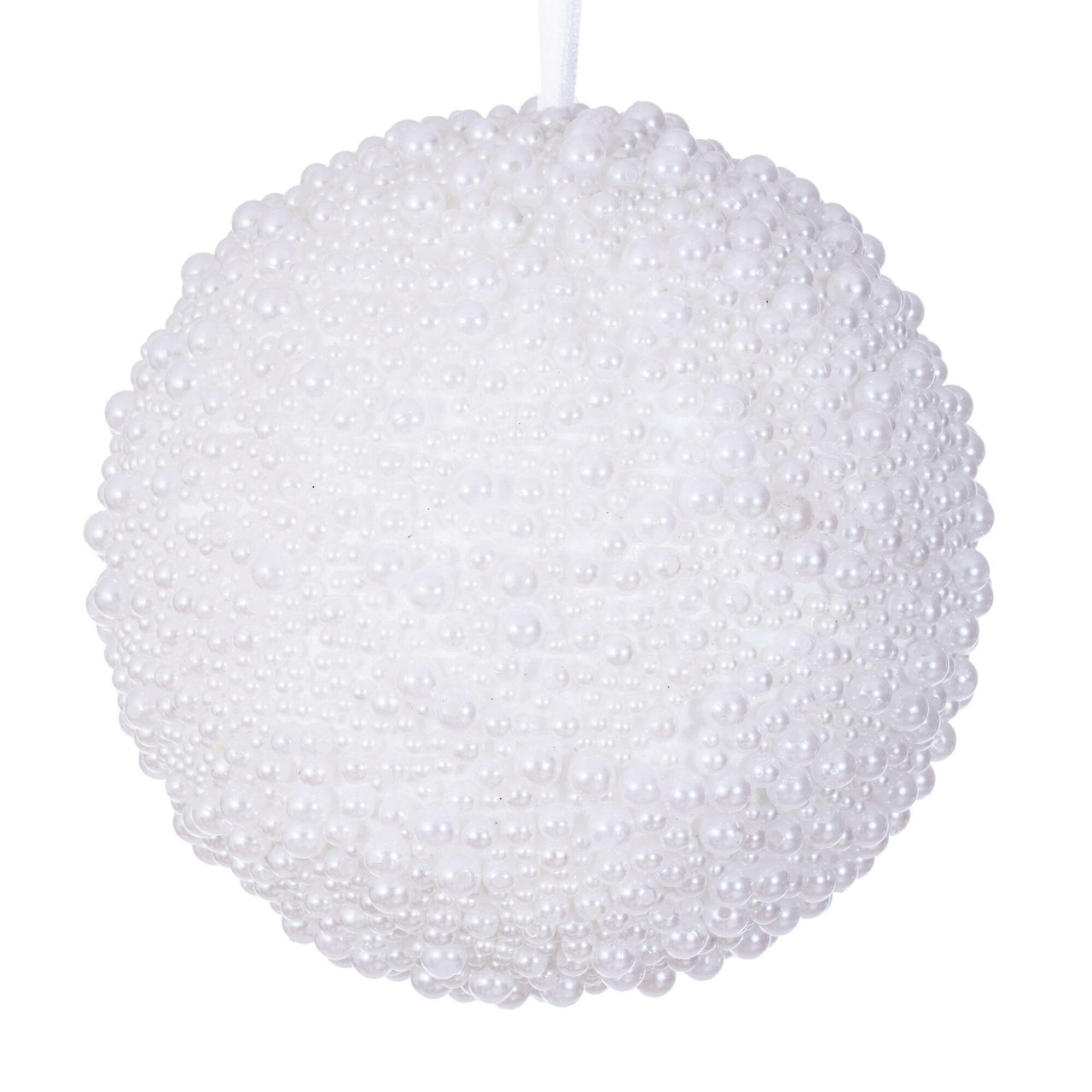 6" White Pearl Ball Ornament