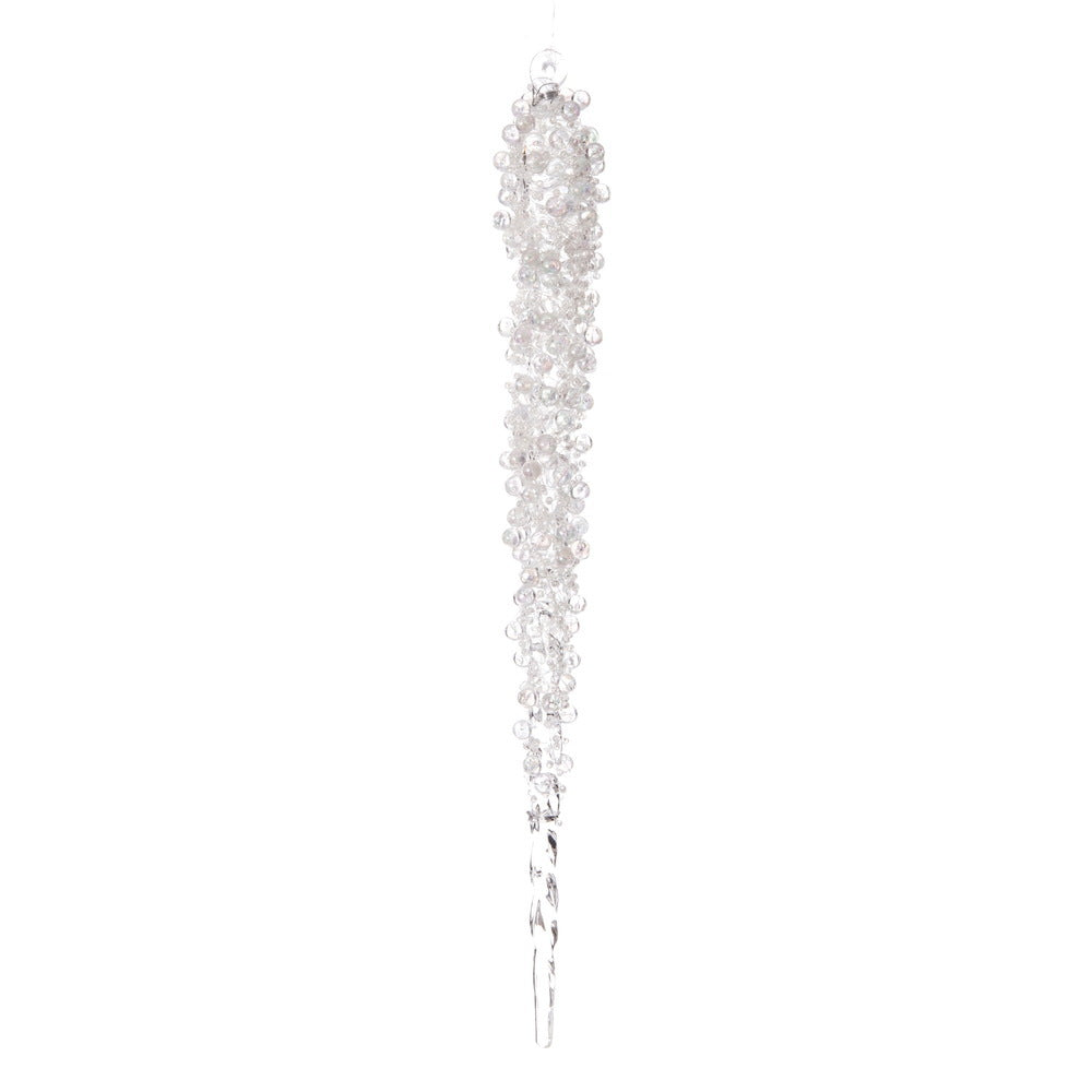 14" Clear Beaded Icicle