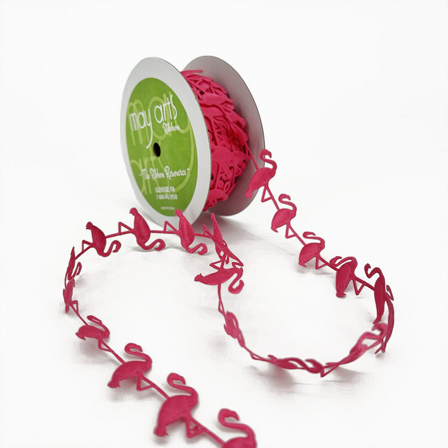3/4 Inch Original Satin Cut Out Banner Ribbon with Cut Sealed Edge – EX07 FUCHSIA FLAMINGO