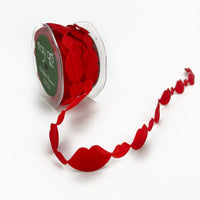 3/4 Inch Original Satin Cut Out Banner Ribbon with Cut Sealed Edge – EX74 RED LIPS