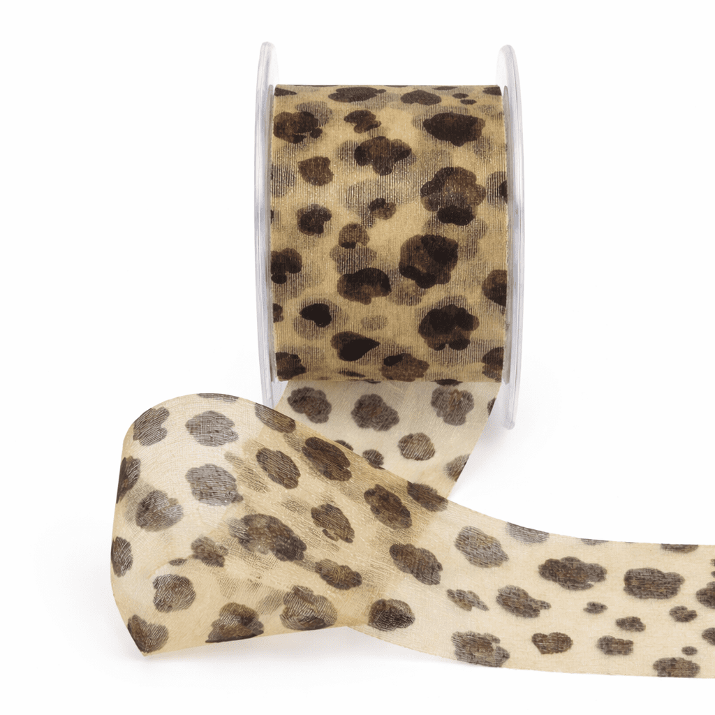 2 Inch Sheer with Print Ribbon With Cut Edge – F70 – LEOPARD