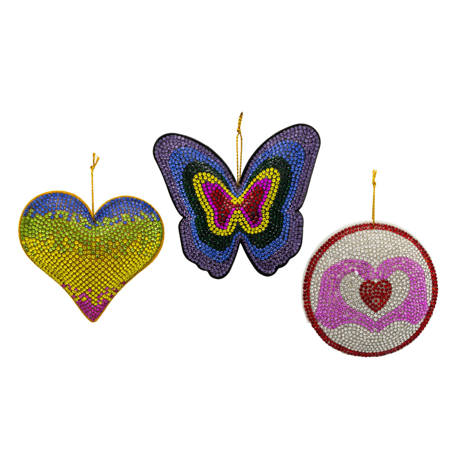 Bedazzled Collection™ Heart & Butterfly Ornaments