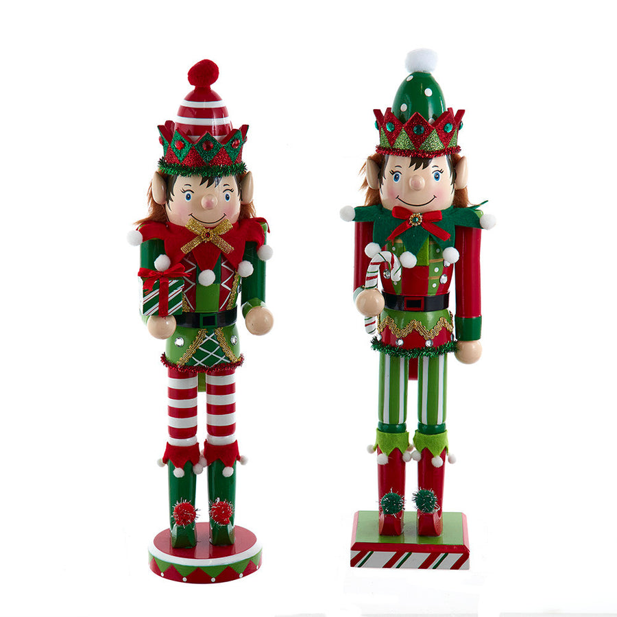 15" Red & Green Elf Nutcrackers