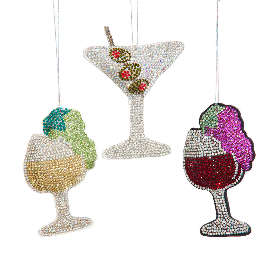 Bedazzled Collection™ Wine & Martini Ornaments