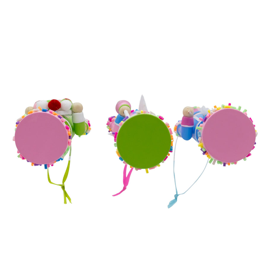 6" Green, Blue & Pink Nutcracker Ornaments