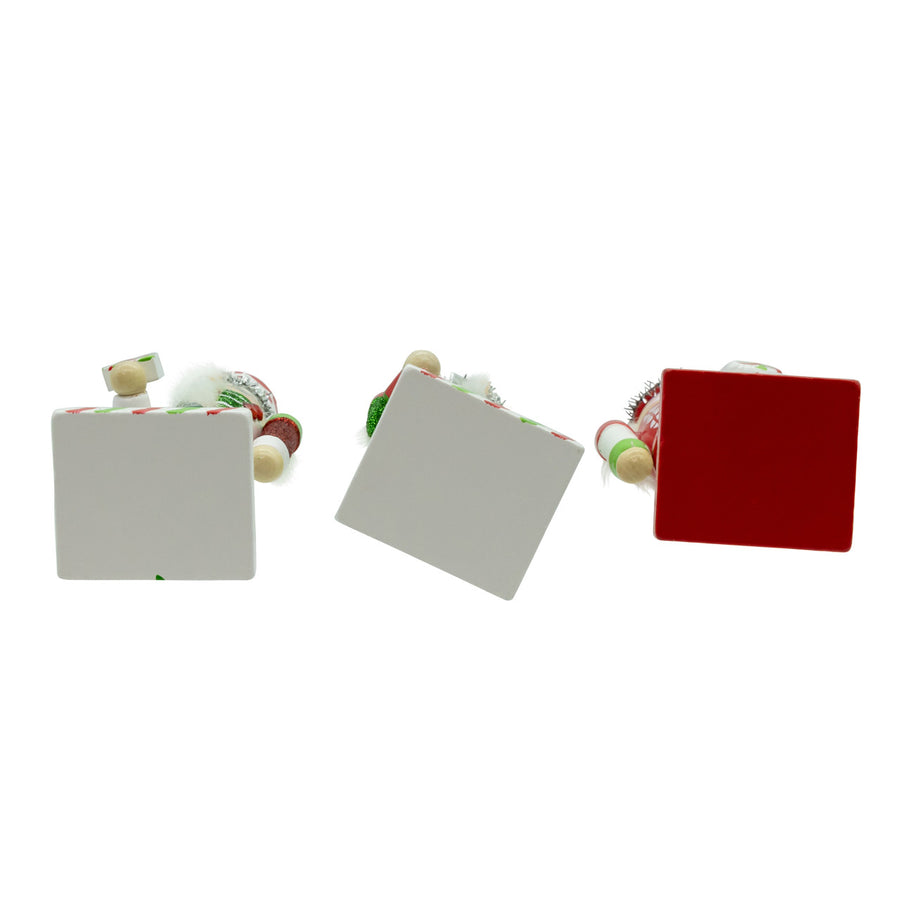 6" Red, Green & White With Stripes & Polka Dots Nutcracker Ornaments