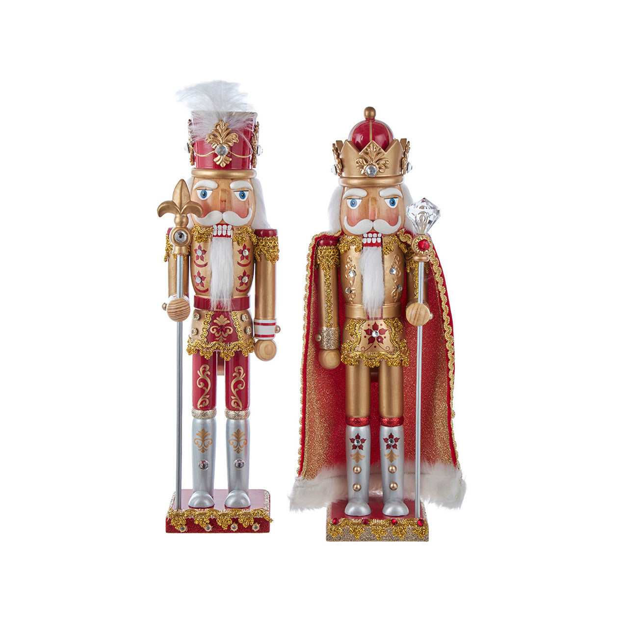 15" Champagne Gold & Garnet Red Nutcrackers