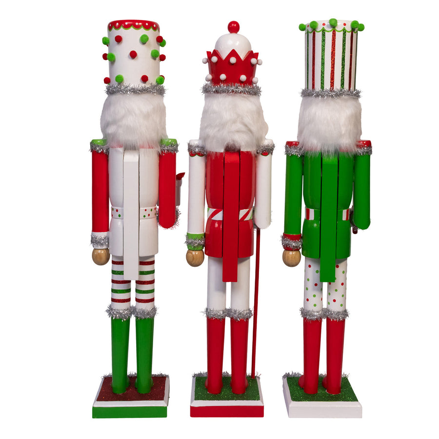 24" Red, Green & White Nutcrackers