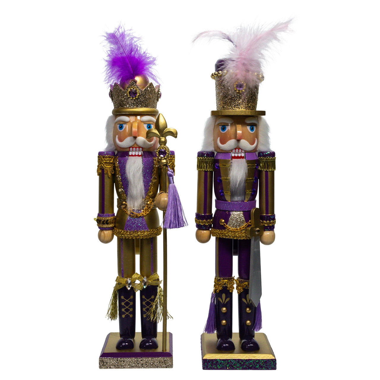 15" Purple & Gold Nutcrackers