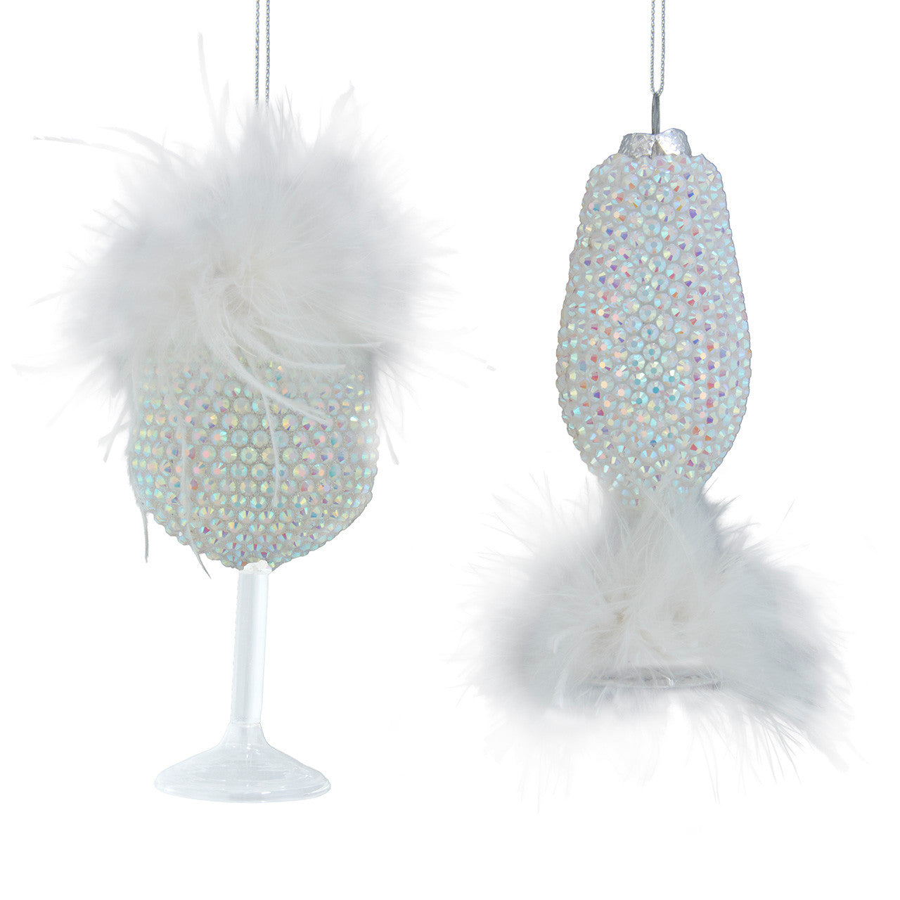 Bedazzled™ Glass Wine & Champagne Ornaments