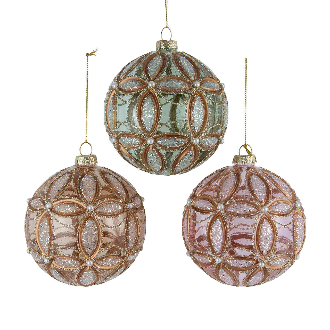 Glass Pastel Ball Ornaments