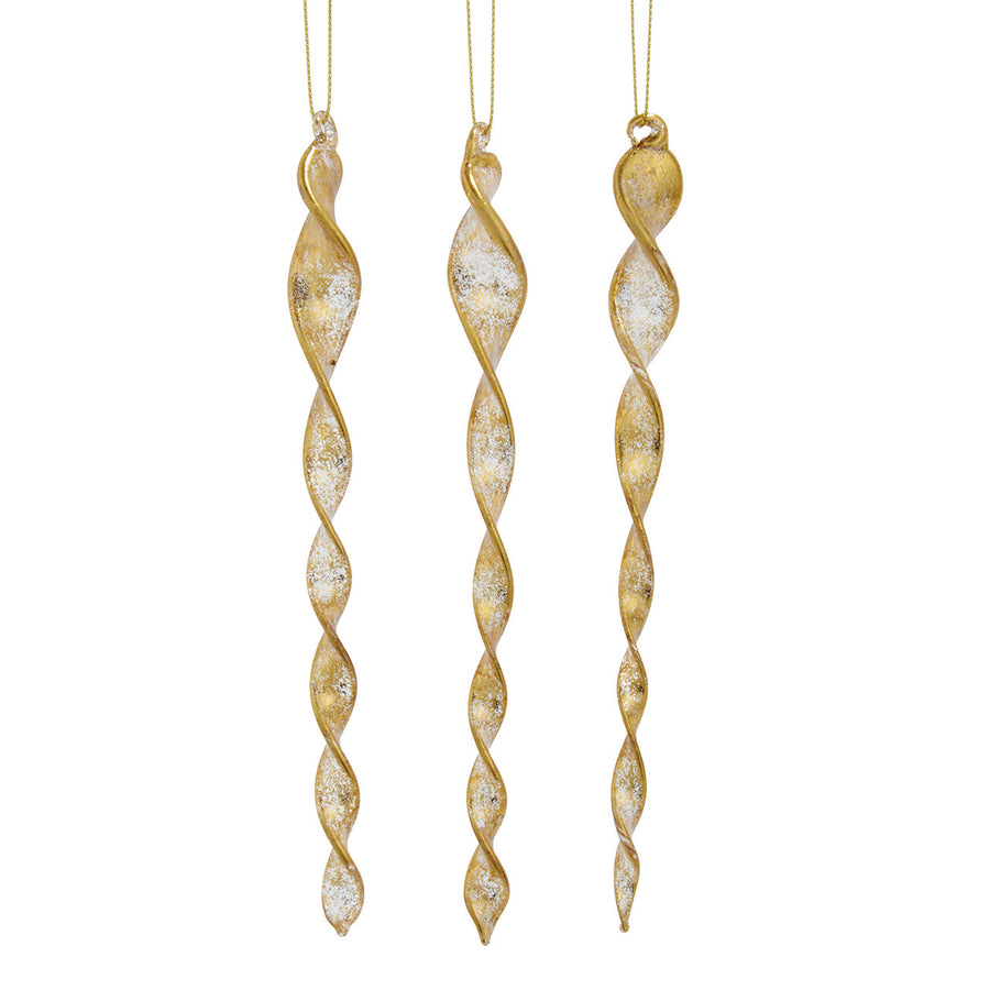 Glass Gold Foil Finish Icicles