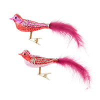 Glass Clip-On Bird Ornaments