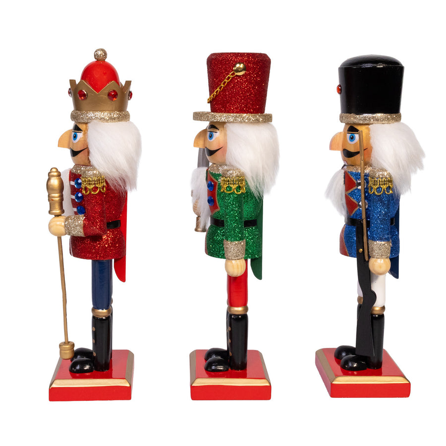 10" Red, Green & Blue Nutcrackers