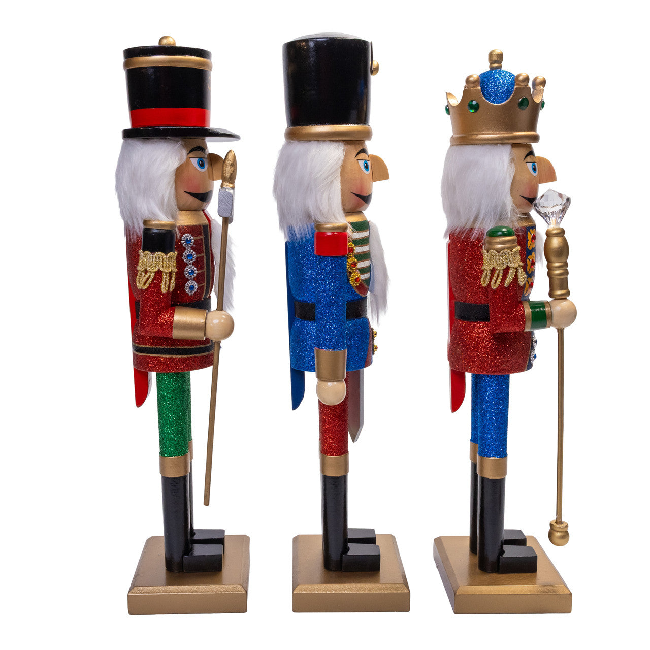 15" Red, Green & Blue Nutcrackers