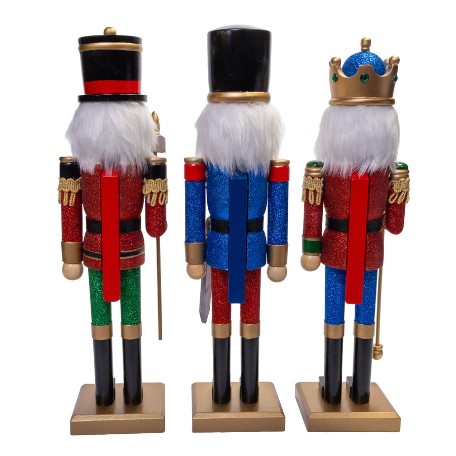 15" Red, Green & Blue Nutcrackers